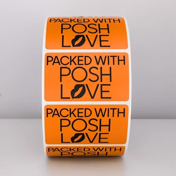 Packed With Posh Love Stickers | Purple Lips Labels for Poshmark Packaging - Picture 7 of 11